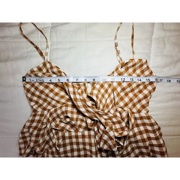 SAYLOR Laken Mustard Yellow Gingham Jumpsuit SIZE SMALL Retail $253 - Picture 7 of 12